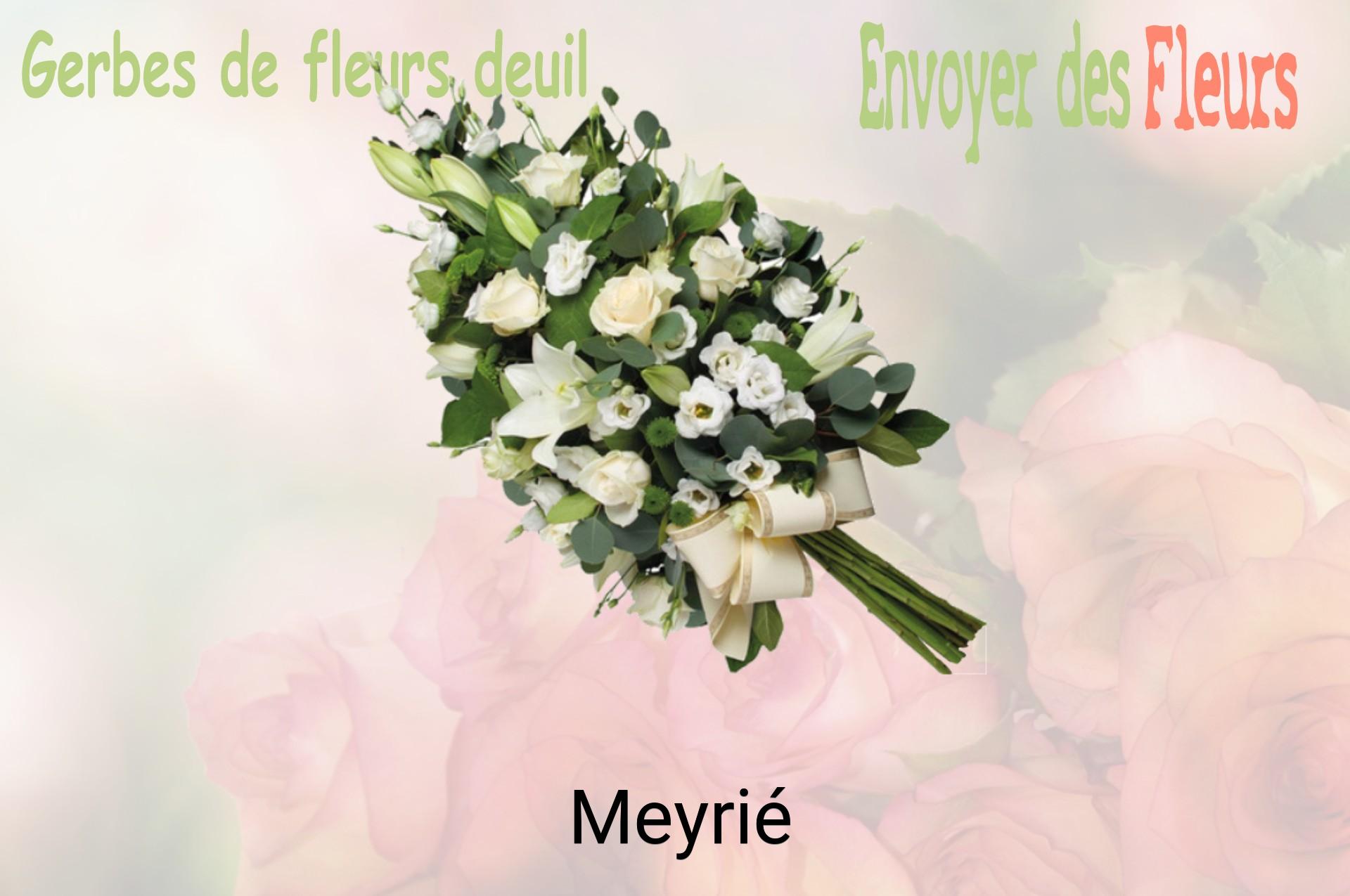 Gerbe de fleurs de deuil livrée à Meyrié